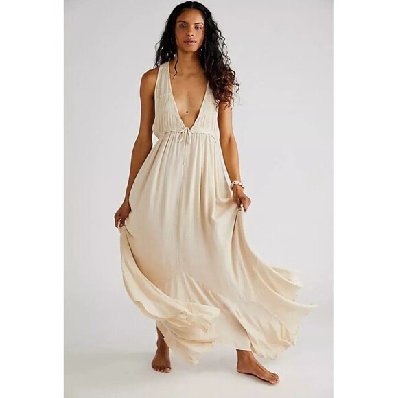 Free People Free-Est Showstopper Maxi Dress Billowy Tiered Sleeveless M 282796 - Picture 1 of 10
